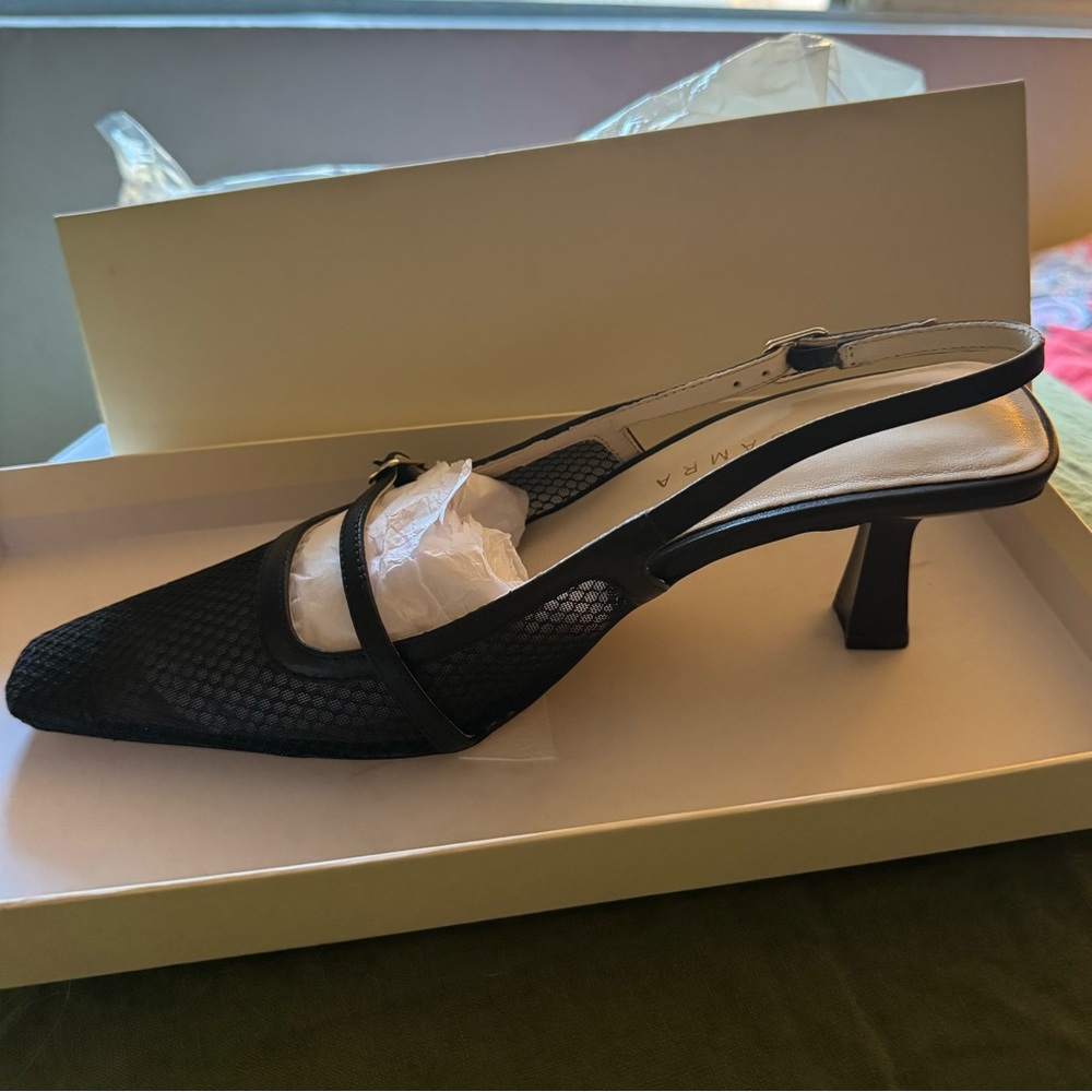 Yosi Samra Black Kate Slingback Heels